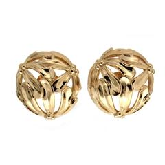 Gold Daisy Sphere Earrings 11