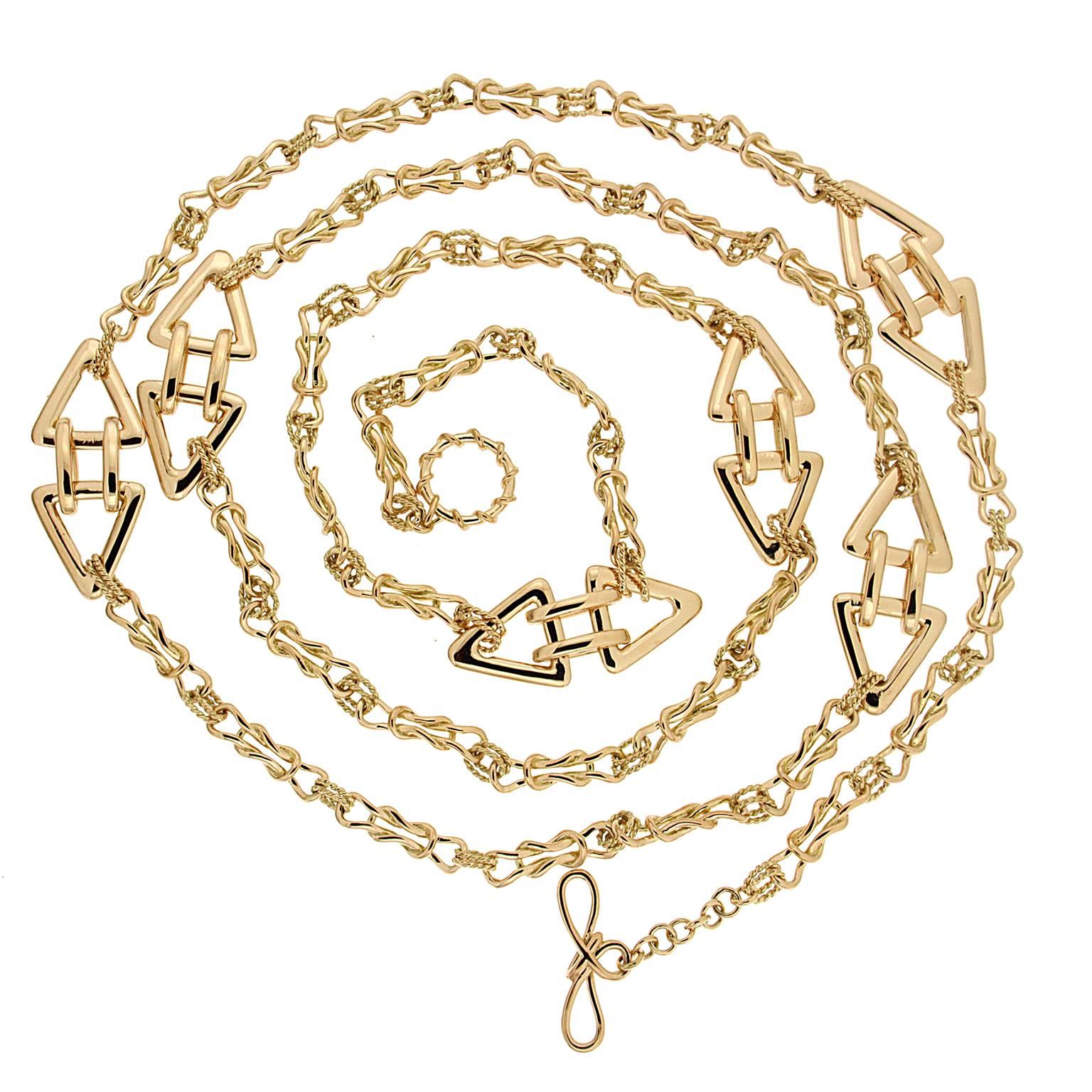 Mariner Knot Interlocking Gold Necklace