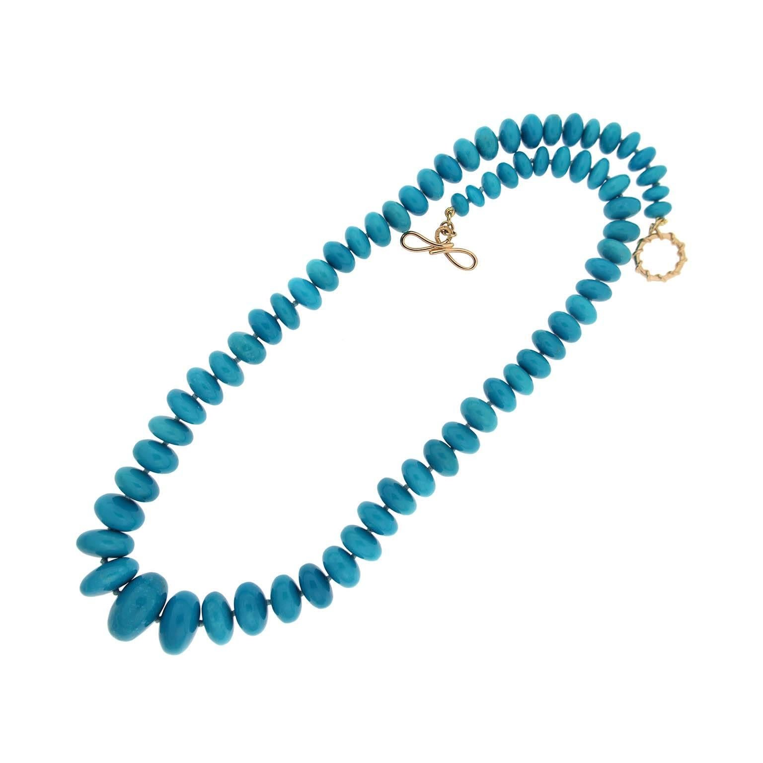 Sleeping beauty turquoise roundel necklace 