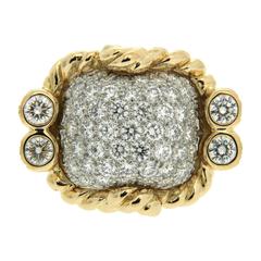 Valentin Magro Yellow Gold Platinum Triple Rope Dome Ring