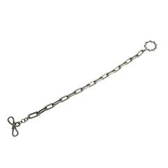 Faceted elongated link bracelet in white gold 8