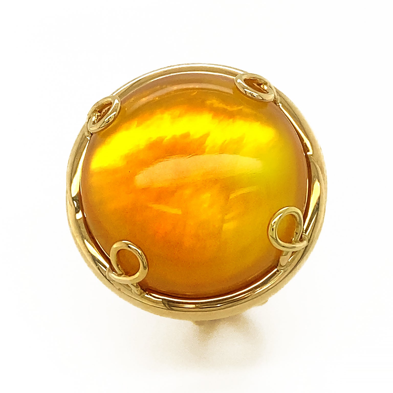 Helix Round Citrine 18K Yellow Gold Ring