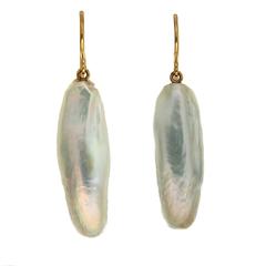 Long Keshi Baroque Pearl Earrings