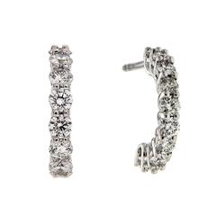 Diamond Gold Swing Hoop Earrings 11
