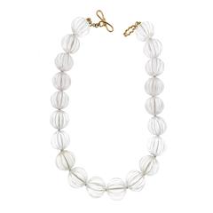Fluted Crystal Ball Necklace