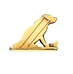 Valentin Magro Obsidian Diamond Gold Black Labrador Dog Brooch