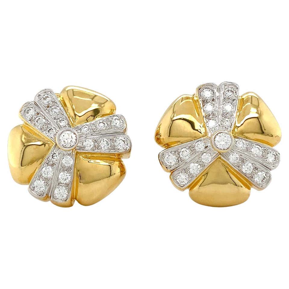 Sunflower Diamond Earrings For Sale at 1stDibs | diamond sunflower ...
