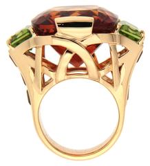 Valentin Magro Cushion Citrine Peridot Gold Ring