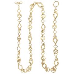 Valentin Magro Long Gold Geometric Shaped Links Necklace