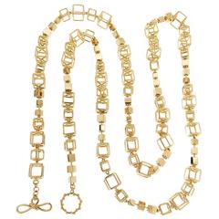 Valentin Magro Alternating Large and Small Gold Cube Links Necklace
