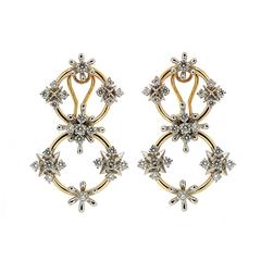 Circo dei Fiori Diamond Gold Circle Link Earrings 11