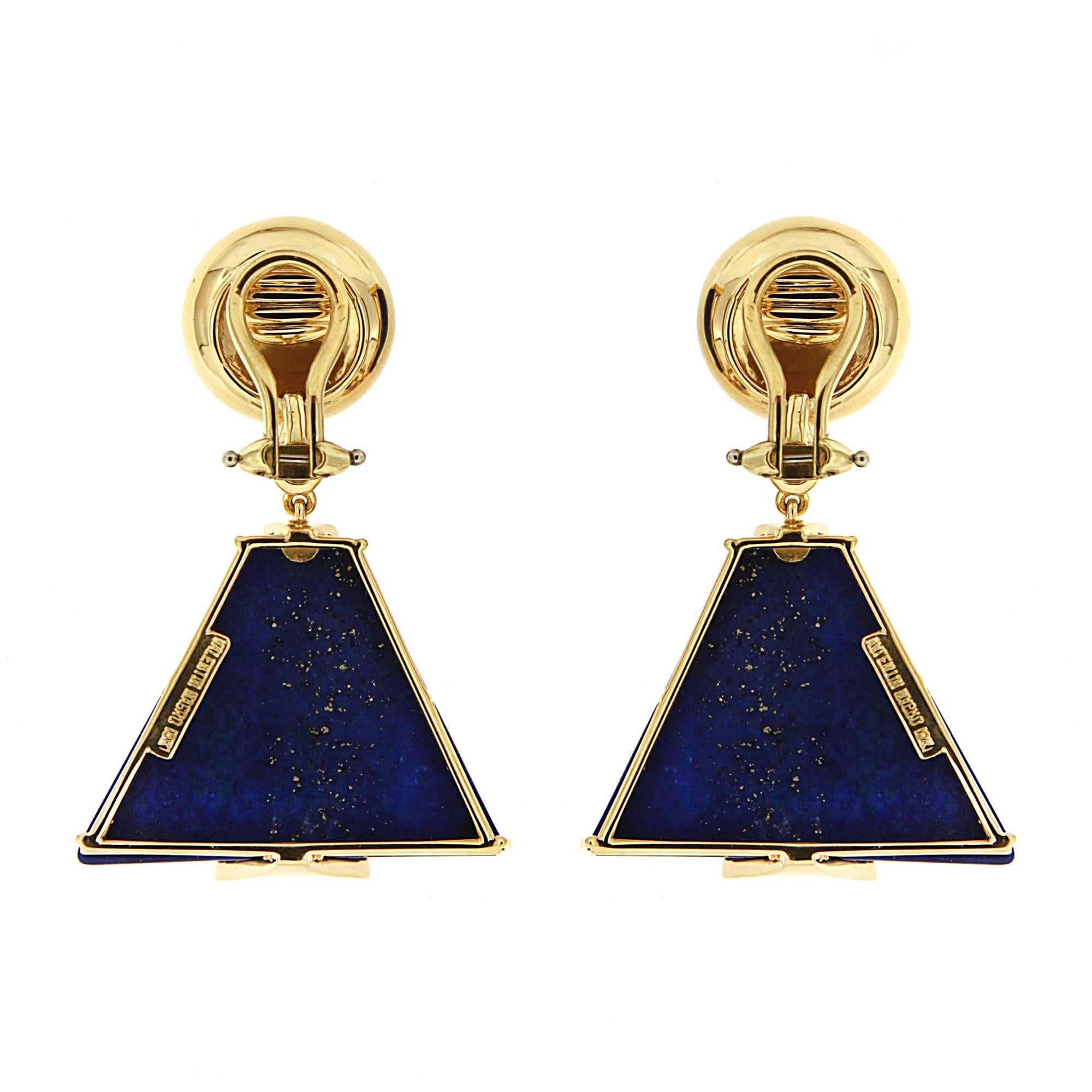 Special Cut Lapis Lazuli Diamond Earrings In New Condition In New York, NY
