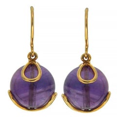 Carina Amethyst Gold French Wire Earrings