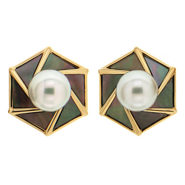 Valentin Magro South Sea Pearl With Mother Of Earrings For Valentin Magro South Sea Pearl With Mother Of Earrings For