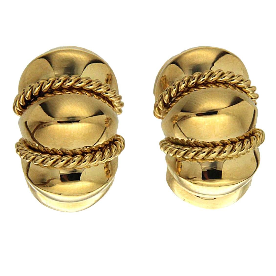 Valentin Magro High Polish Gold Shrimp Earrings