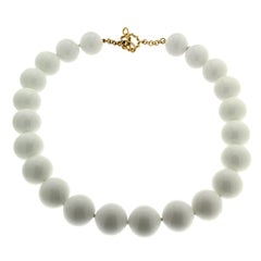 Valentin Magro White Agate Round Ball Necklace