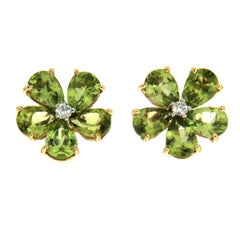 Valentin Magro Pear Shape Peridot Cluster Earrings