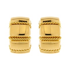 Valentin Magro High Polish Retro Large Gold Shrimp Earrings