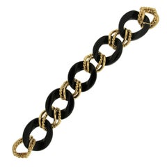 Valentin Magro Twisted Wire Special Cut Onyx Gold Link Bracelet