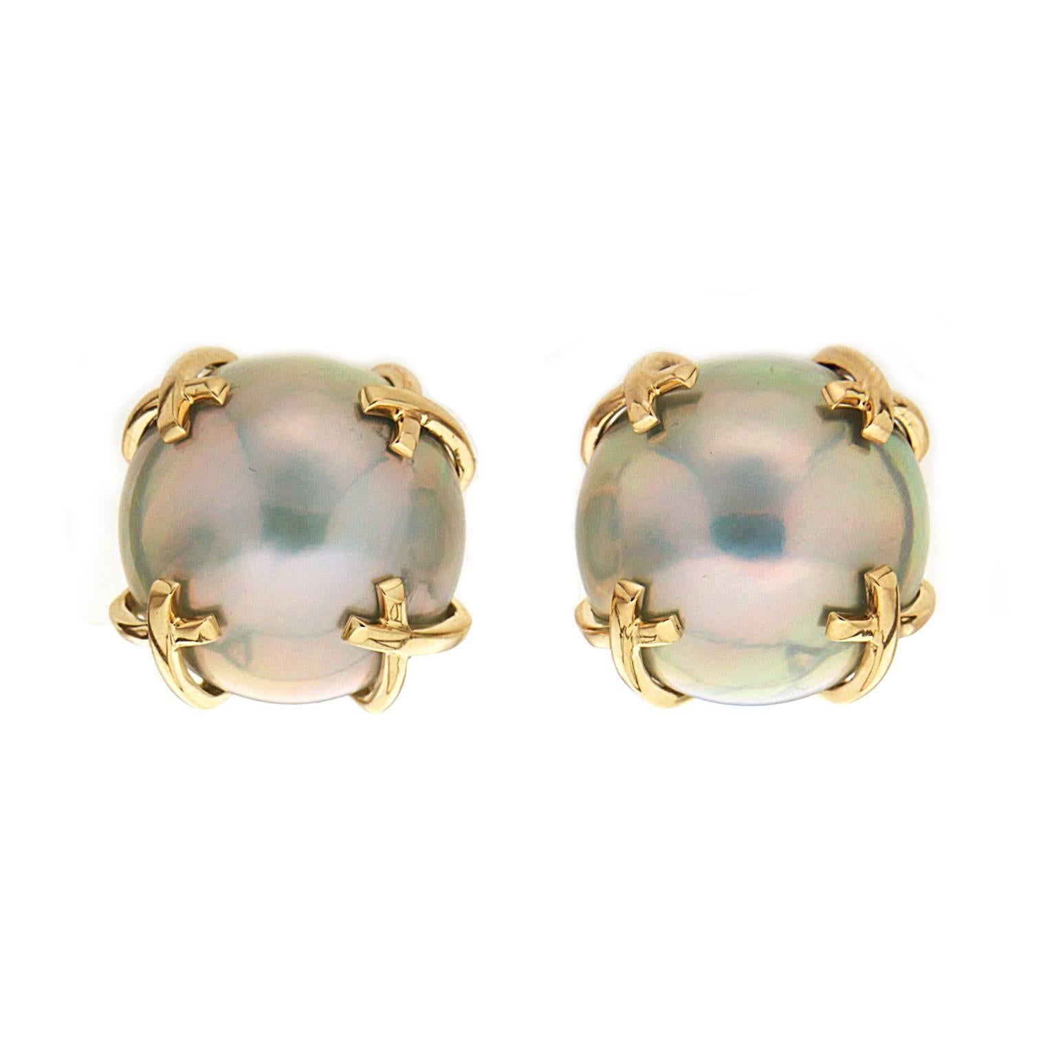 Valentin Magro Mabe Pearl Gold X Motif Earrings
