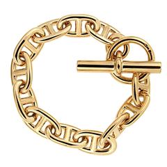 Hermes Gold Anchor Chain Toggle Bracelet