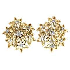 Diamond gold Flower earrings 3