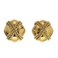 Valentin Magro Small Gold Criss Cross Earrings 9