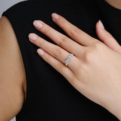 GIA Certified 2.00 Carat Round Natural Diamond 3-Stone Platinum Engagement Ring