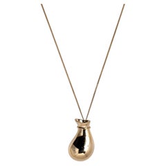 Vintage Elsa Peretti Tiffany & Co 18K Gold Bottle Jug Pendant Necklace