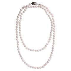 Mikimoto 31.5-Inch AAA Akoya Cultured Pearl Necklace, Sterling Silver