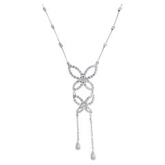 Estate Papillon Diamond – Lavalier-Halskette mit Schmetterling aus 18-karätigem Weißgold