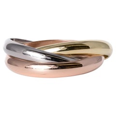 Cartier Trinity 18K Tricolor Gold Band Ring, Size 60, Box & Papers