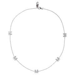 Roberto Coin 18k White Gold Diamond Initial "M" Necklace