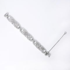 Antique 1920s Cartier 6.50 CT Diamond Art Deco Platinum Filigree Bracelet