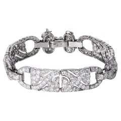 Antique 1920s Cartier 6.50 CT Diamond Art Deco Platinum Filigree Bracelet