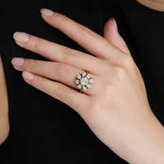 Antique Victorian 3.64 Carat TW Old-Mine Cut Yellow Diamond Cluster Ring