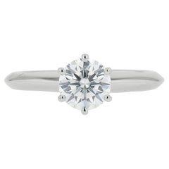 Tiffany & Co. Vintage Platinum Solitaire Ring, 0.74ct H VS1 Diamond