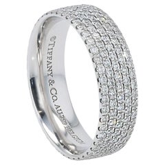 Tiffany & Co 18k White Gold Diamond 5-Row Metro Ring