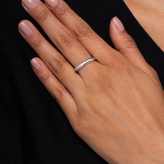 Estate Tiffany & Co Diamond White Gold Cushion Wedding Band Size 7