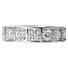 Cartier Tectonic 1.35ct Diamond 18k White Gold Wedding Band, 1999 (with Box)