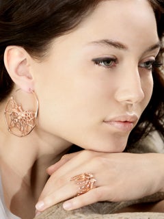 FLOWEN Orecchino Harpa in argento sterling con oro rosa