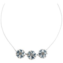 Light Blue Sapphire 123 Blossom Stone Necklace