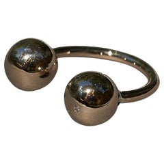 Anello a sfera con diamante bianco Anello da cocktail Bronzo J DAUPHIN