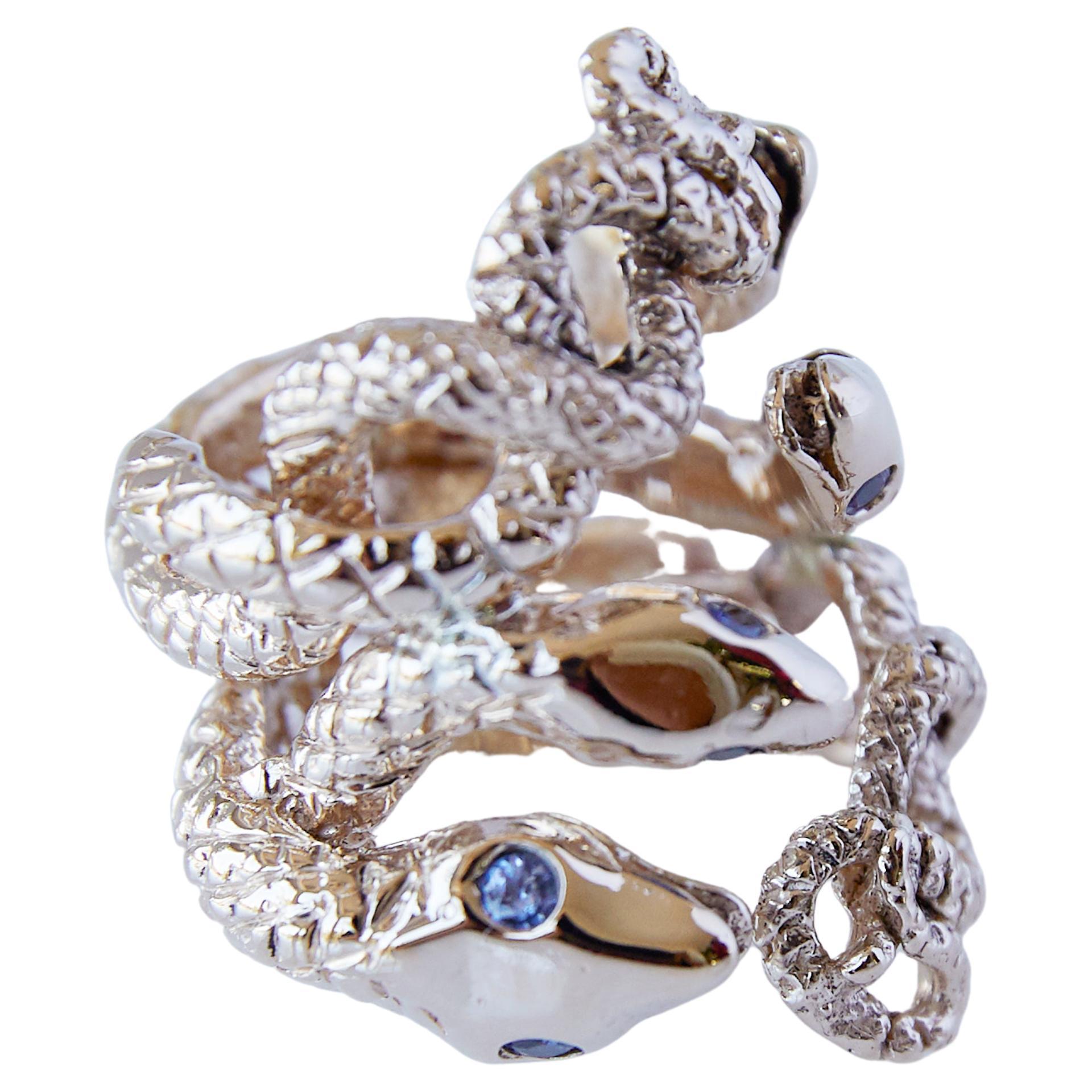 Tanzanite Snake Ring  Cocktail Ring Bronze J Dauphin For Sale