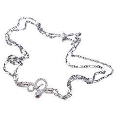 Sapphire Ruby Snake Necklace Choker Chain Silver Victorian Style J Dauphin
