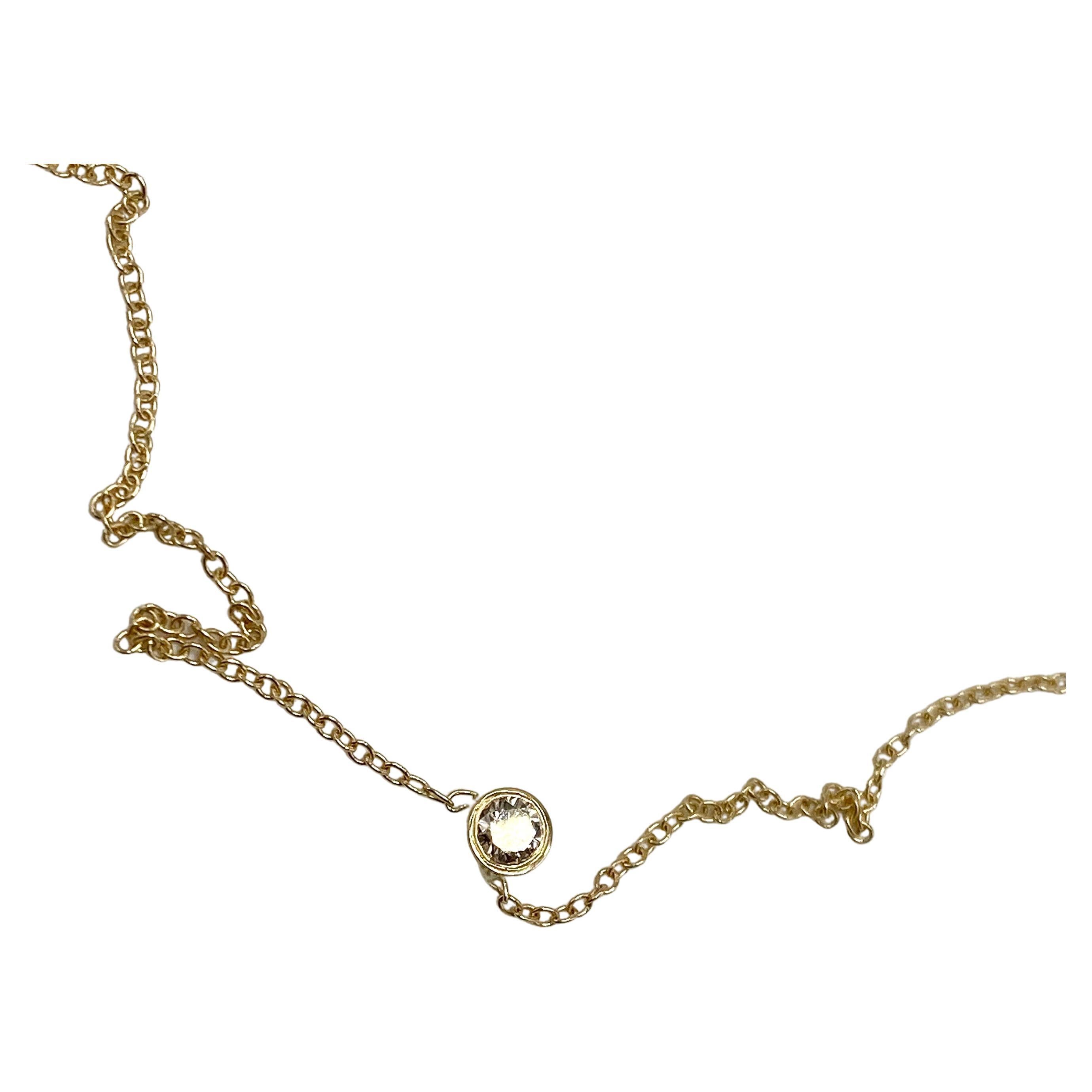 White Diamond Necklace Gold Chain Choke J Dauphin