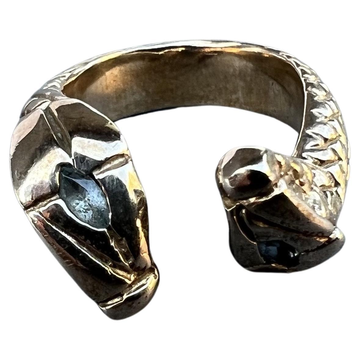 Aquamarine Snake Ring Cocktail Ring J Dauphin For Sale