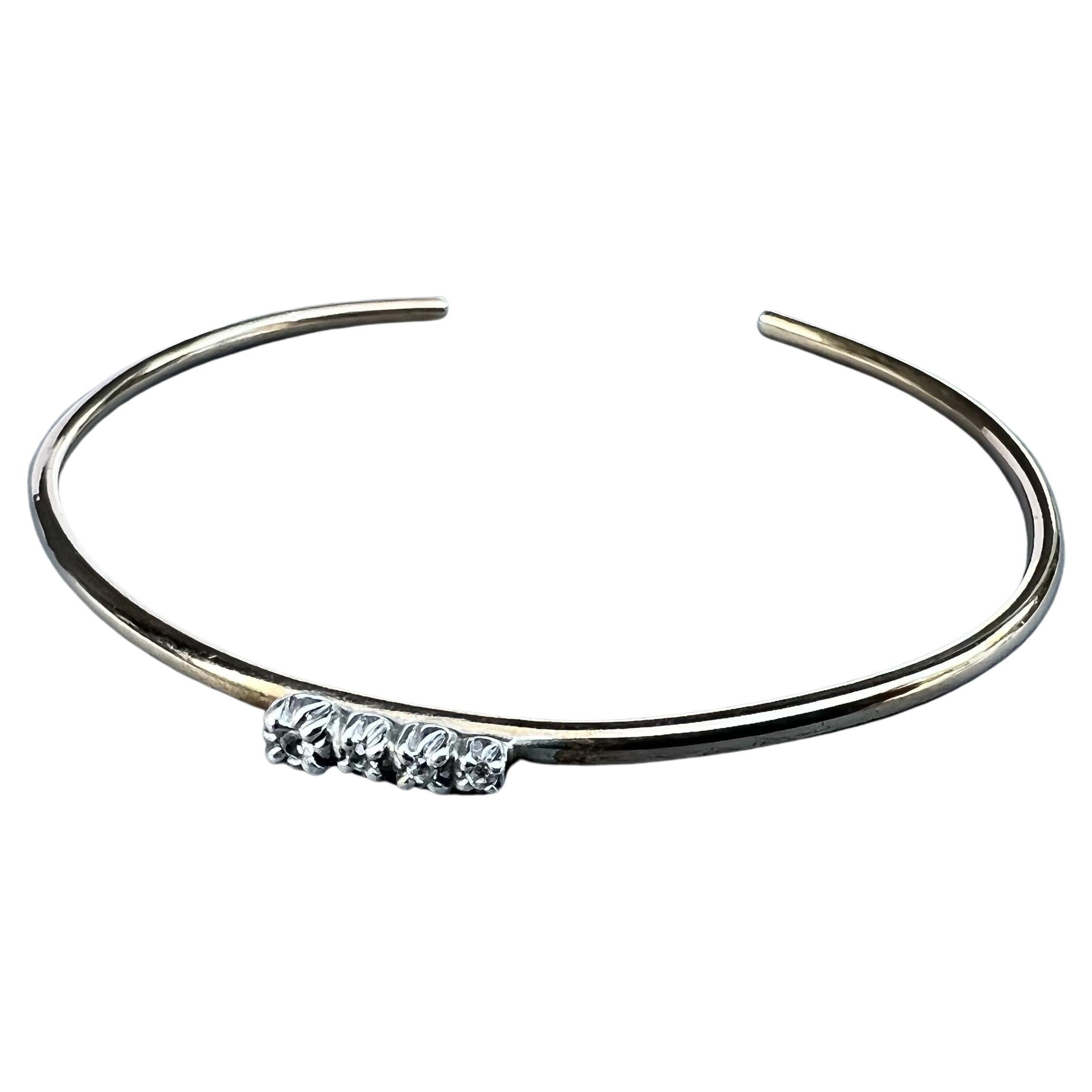 Weißer Diamant 14 k Gold Love Bracelet Arm Manschette Armband J Dauphin

J DAUPHIN 