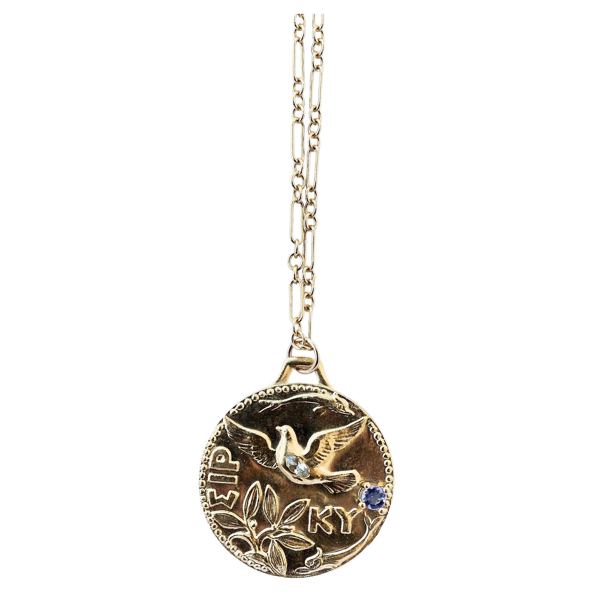 Taube Kette Halskette Aquamarin Blau Turmalin Medaille J Dauphin

Chunky Kette in Gold gefüllt 24