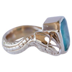 Bague serpent baguette émeraude style victorien